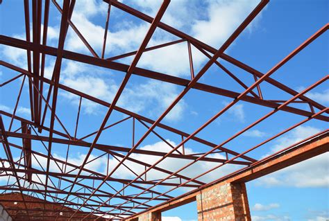 metal trusses in a building